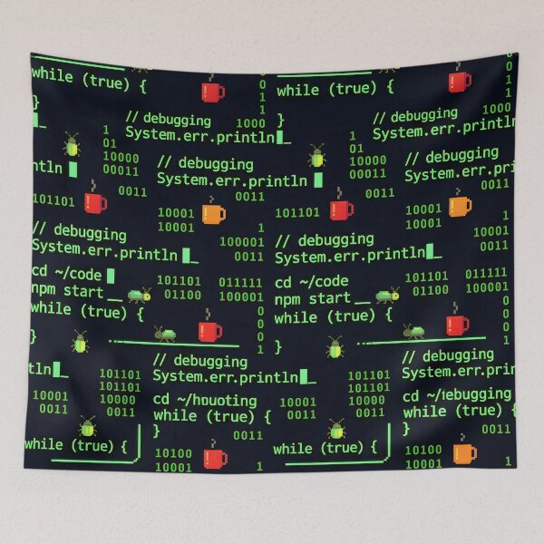 Item preview, Cyberpunk Binary Terminal Code Seamless Pattern designed and sold by ThirdShiftLab.