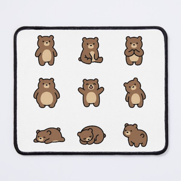 Item preview, Cute Kawaii Brown Bear Sticker Pack Minimalist Animal Doodles Set designed and sold by DuckOddity.