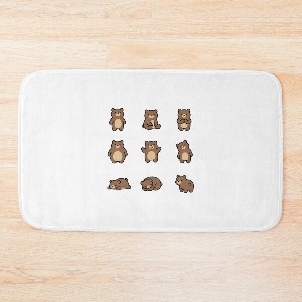 Item preview, Cute Kawaii Brown Bear Sticker Pack Minimalist Animal Doodles Set designed and sold by DuckOddity.