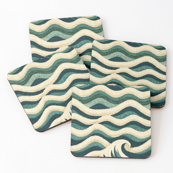 Item preview, Nautical Blue and Cream Scallop Waves designed and sold by Piotrek0001.