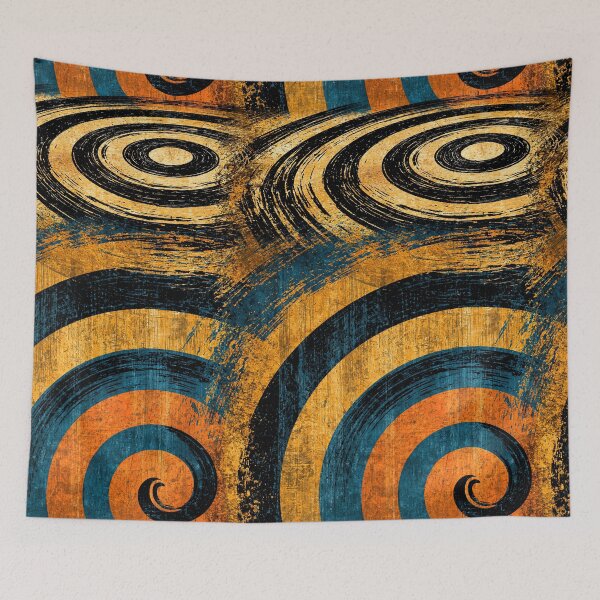 Item preview, Burnt Orange and Blue Distressed Swirl designed and sold by Piotrek0001.