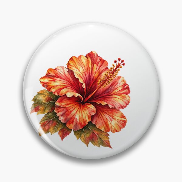 Item preview, Single Maple Glow Hibiscus | Autumn Watercolor designed and sold by IamNolmo.