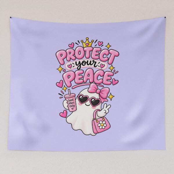 Item preview, Protect Your Peace – Cute Kawaii Good Vibes Stickerv designed and sold by StickyDelights.
