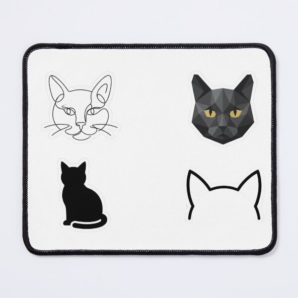 Item preview, Elegant Minimalist One-Line Black Cat Face Aesthetic Sticker designed and sold by MOELYA.