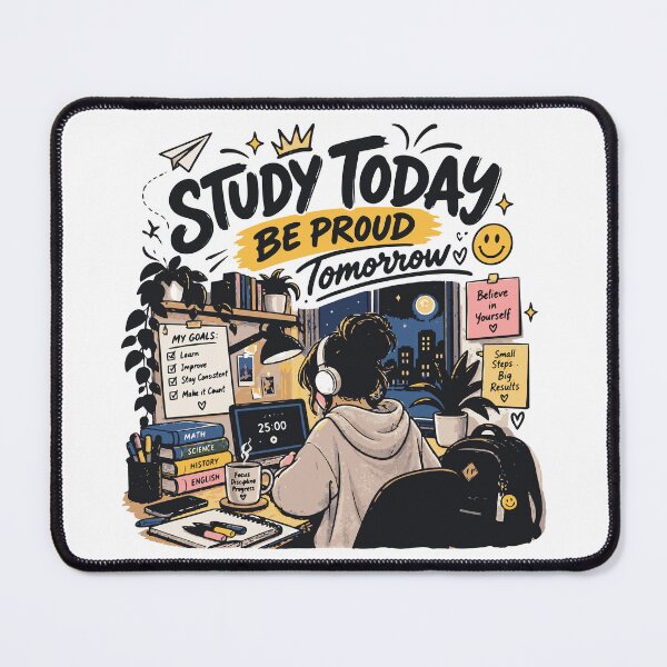 Item preview, Study Today Be Proud Tomorrow | Study Motivation Student Shirt designed and sold by Sunday.Supply.