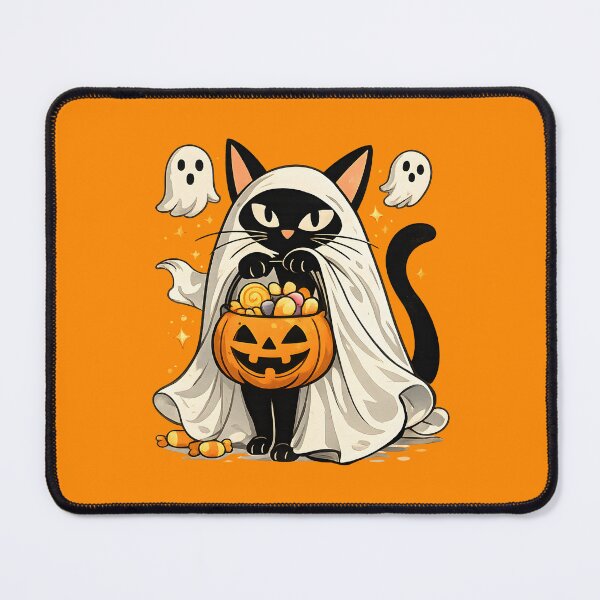 Item preview, Ghost Cat Trick or Treat – Spooky Black Cat Halloween Costume Candy Pumpkin Gift designed and sold by Artycom.