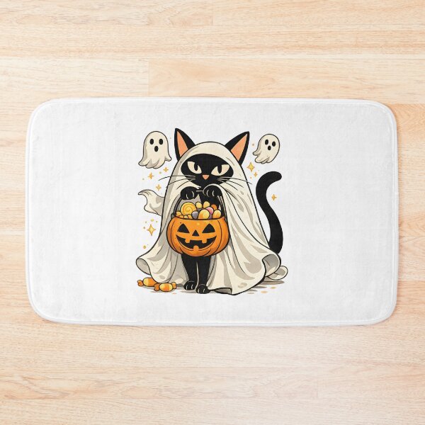 Item preview, Ghost Cat Trick or Treat – Spooky Black Cat Halloween Costume Candy Pumpkin Gift designed and sold by Artycom.