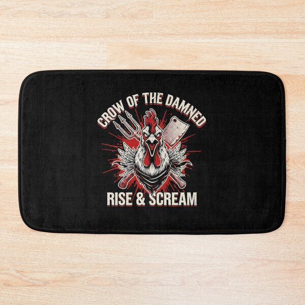 Item preview, Crow Of The Damned Rooster Pitchfork Cleaver Deathcore Graphic designed and sold by Enea Kelo.