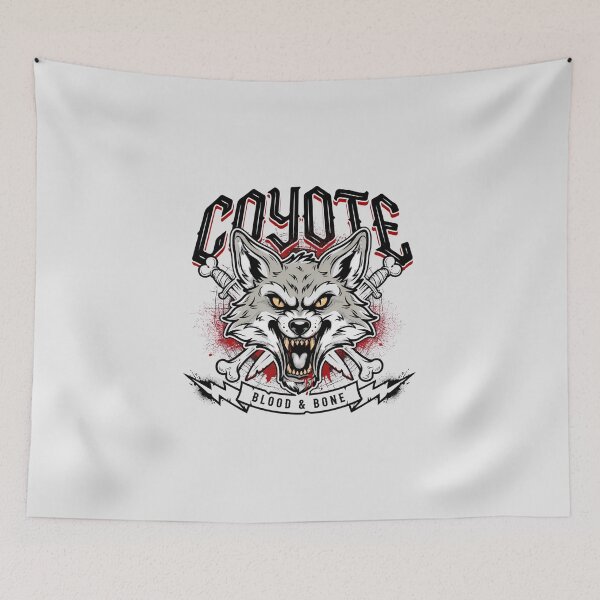 Item preview, Coyote Snarling Skull Daggers Blood And Bone Deathcore Graphic designed and sold by Enea Kelo.
