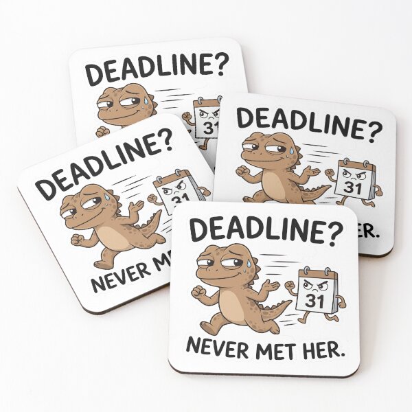 Item preview, Deadline Never Met Her Funny Work Humor designed and sold by CreativeArtisanPrints Shop.