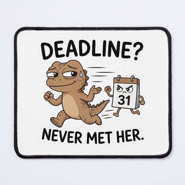Item preview, Deadline Never Met Her Funny Work Humor designed and sold by CreativeArtisanPrints Shop.