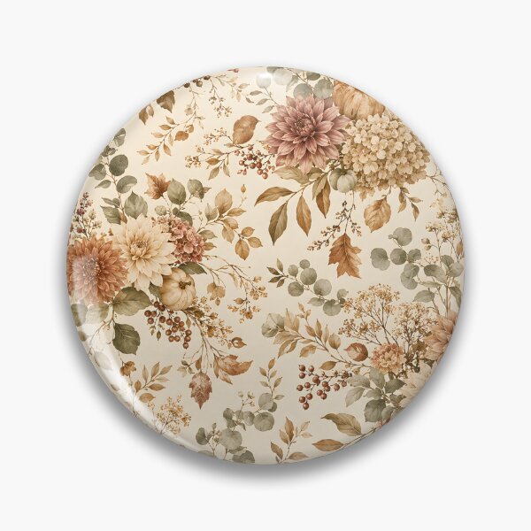 Item preview, Neutral Autumn Floral Pattern – Vintage Fall Flowers, Pumpkins & Botanical Leaves designed and sold by ArtDesignRemix.