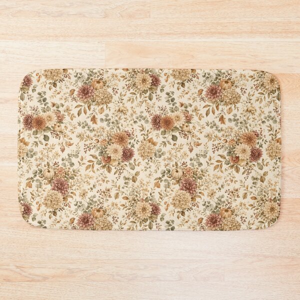 Item preview, Neutral Autumn Floral Pattern – Vintage Fall Flowers, Pumpkins & Botanical Leaves designed and sold by ArtDesignRemix.