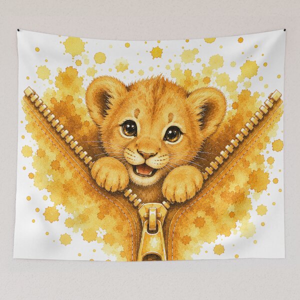 Item preview, Cute Golden Lion Cub in Zipper designed and sold by GRFORA.