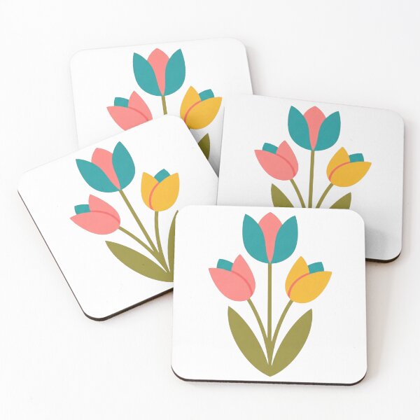 Item preview, Mid Century Modern Folk Art Tulip Trio designed and sold by Dzblack.