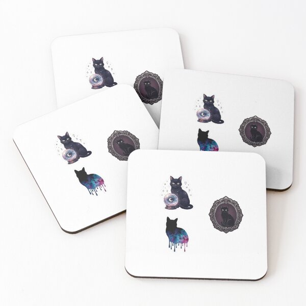 Item preview, Mystical Black Cat Seer with Crystal Ball - Gothic Witchy Aesthetic Sticker designed and sold by MOELYA.
