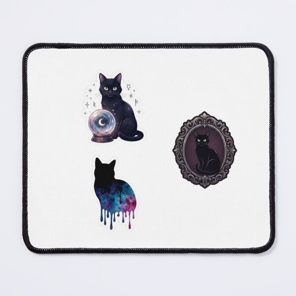 Item preview, Mystical Black Cat Seer with Crystal Ball - Gothic Witchy Aesthetic Sticker designed and sold by elatyaouishop.