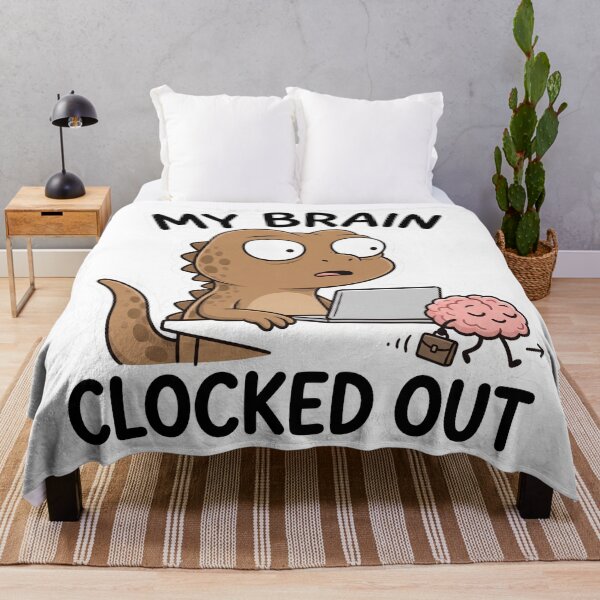 Item preview, My Brain Clocked Out Funny Work Humor designed and sold by CreativeArtisanPrints Shop.
