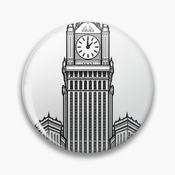 Item preview, Abraj Al Bait Clock Tower Makkah Saudi Arabia | Islamic Architecture Vector Art designed and sold by DesertInkArt.