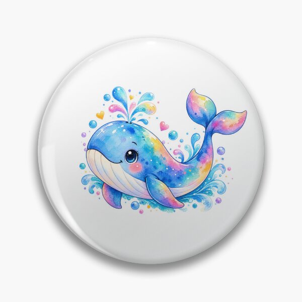 Item preview, A cute watercolor style colorful whale illustration  designed and sold by lafataviola.