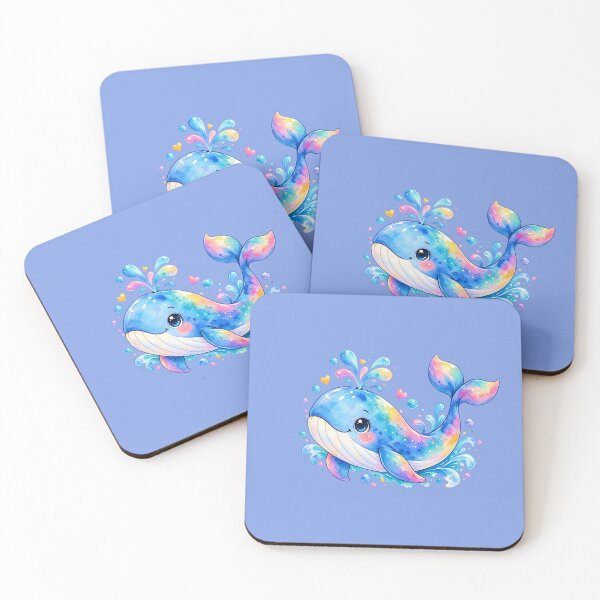 Item preview, A cute watercolor style colorful whale illustration  designed and sold by lafataviola.
