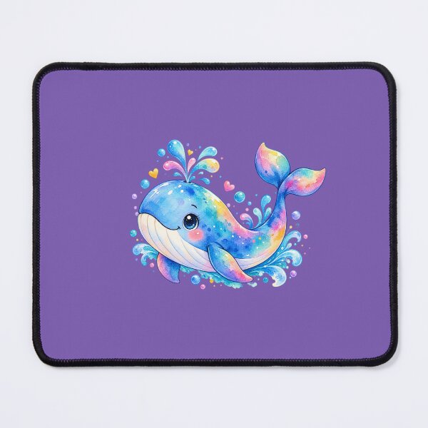 Item preview, A cute watercolor style colorful whale illustration designed and sold by lafataviola.