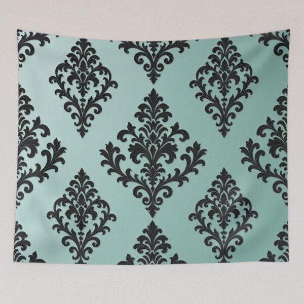 Item preview, Aqua-Black Baroque & Damask designed and sold by DesignsByPrnces.