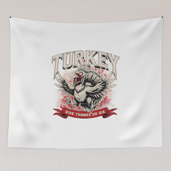 Item preview, Turkey Give Thanks Or Die Evil Thanksgiving Deathcore Graphic designed and sold by Enea Kelo.