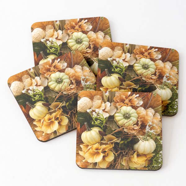 Item preview, Autumn Harvest Floral and Pumpkin Mixed Media Art designed and sold by THE SPLATTERED HAUS BY SAGE BANKS.
