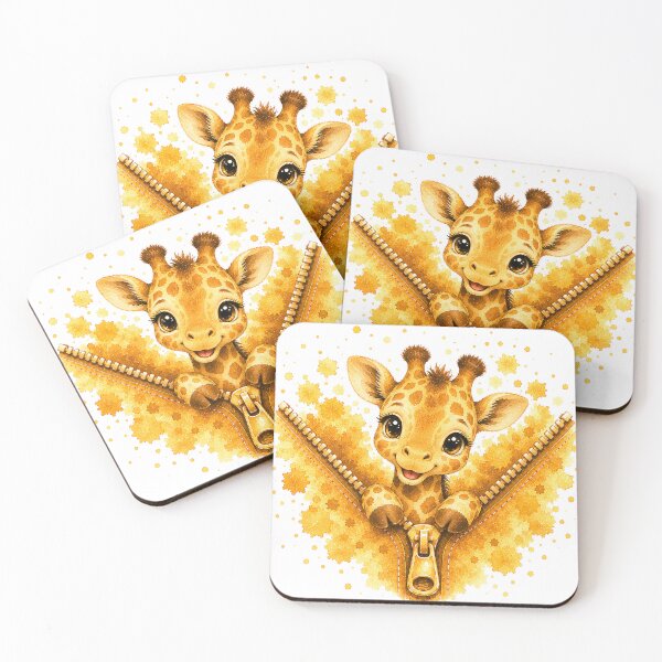 Item preview, Cute Baby Giraffe in Golden Zipper designed and sold by GRFORA.