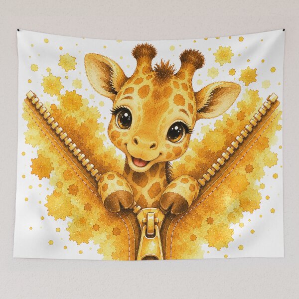 Item preview, Cute Baby Giraffe in Golden Zipper designed and sold by GRFORA.