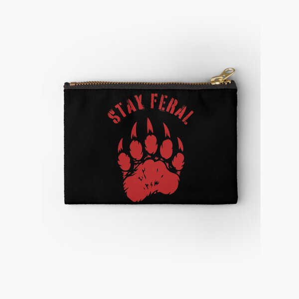 Item preview, Stay Feral, stay wild, bear tracks, wildlife rage designed and sold by ewicraft.