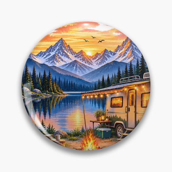 Item preview, RV Camping by the Lake Sunset Wilderness Art designed and sold by FutureGarb.