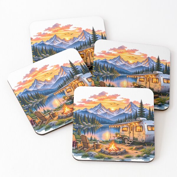 Item preview, RV Camping by the Lake Sunset Wilderness Art designed and sold by FutureGarb.