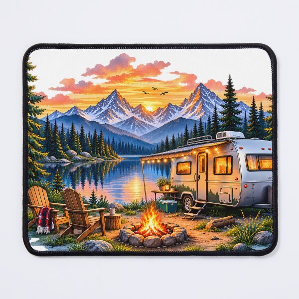 Item preview, RV Camping by the Lake Sunset Wilderness Art designed and sold by FutureGarb.