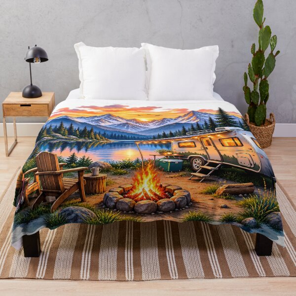 Item preview, RV Camping by the Lake Sunset Wilderness Art designed and sold by FutureGarb.