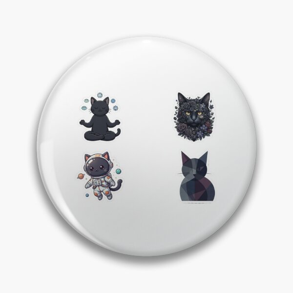 Item preview, Modern Abstract Geometric Black Cat Portrait - Minimalist Art Sticker designed and sold by elatyaouishop.