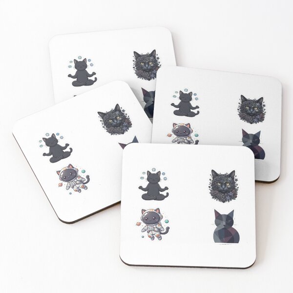 Item preview, Modern Abstract Geometric Black Cat Portrait - Minimalist Art Sticker designed and sold by elatyaouishop.