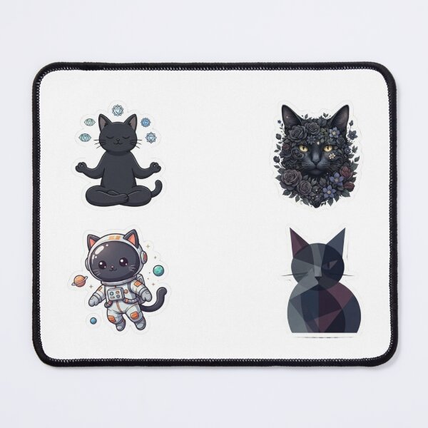 Item preview, Modern Abstract Geometric Black Cat Portrait - Minimalist Art Sticker designed and sold by elatyaouishop.