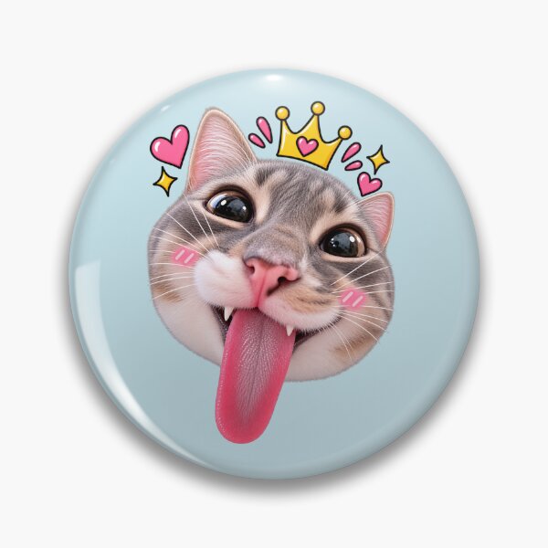 Item preview, Silly Cat Tongue Out – Funny Kawaii Cat Sticker designed and sold by StickyDelights.