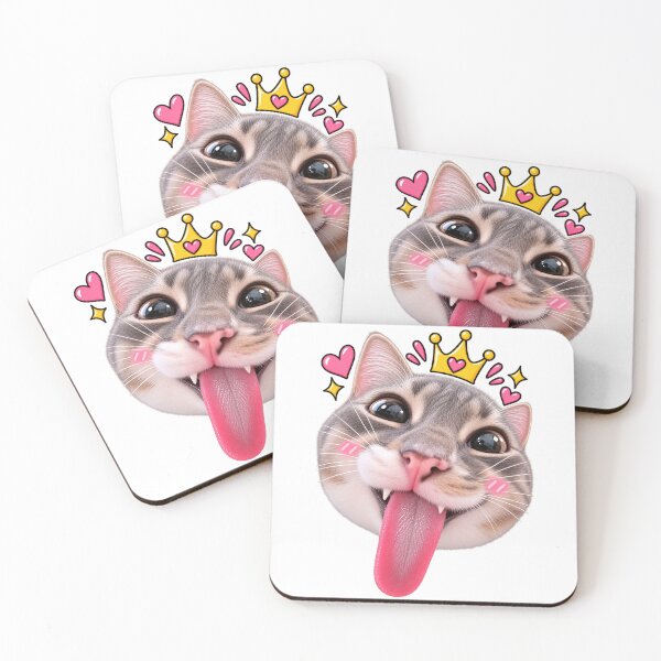 Item preview, Silly Cat Tongue Out – Funny Kawaii Cat Sticker designed and sold by StickyDelights.