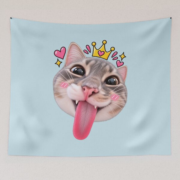 Item preview, Silly Cat Tongue Out – Funny Kawaii Cat Sticker designed and sold by StickyDelights.