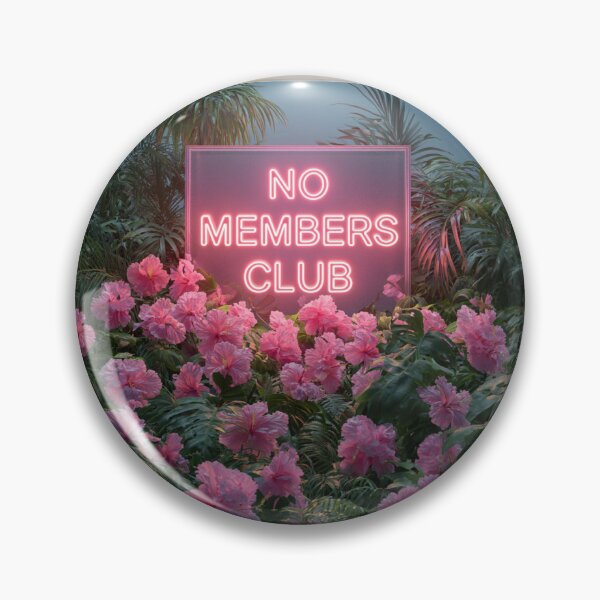 Item preview, No Members Club Pink Flowers Art Painting Frame designed and sold by RichardRags.