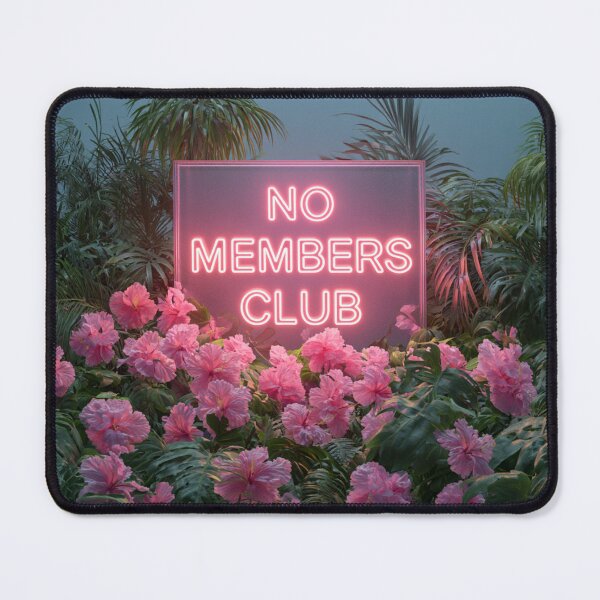 Item preview, No Members Club Pink Flowers Art Painting Frame designed and sold by RichardRags.