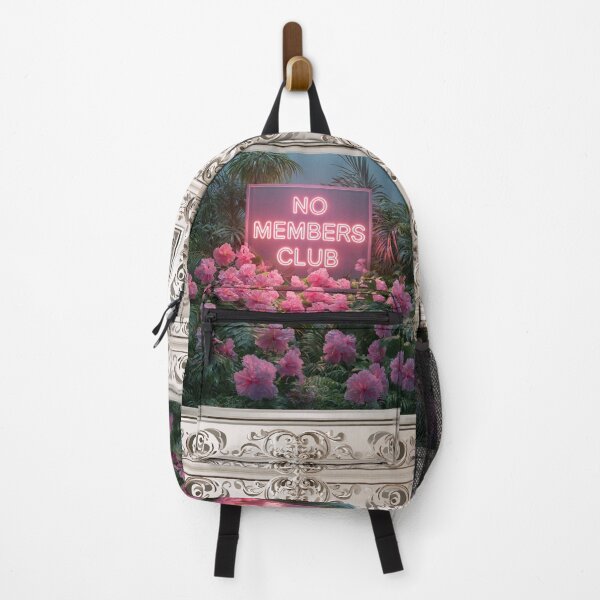 Item preview, No Members Club Pink Flowers Art Painting Frame designed and sold by RichardRags.