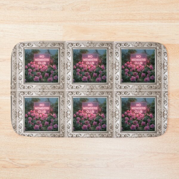 Item preview, No Members Club Pink Flowers Art Painting Frame designed and sold by RichardRags.