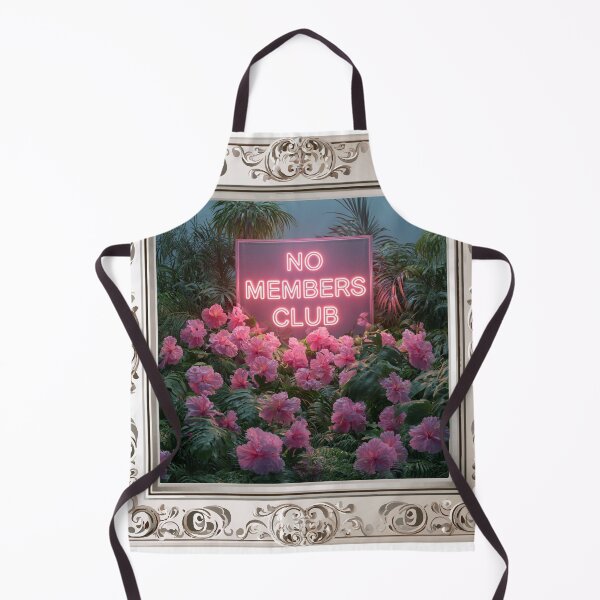 Item preview, No Members Club Pink Flowers Art Painting Frame designed and sold by RichardRags.