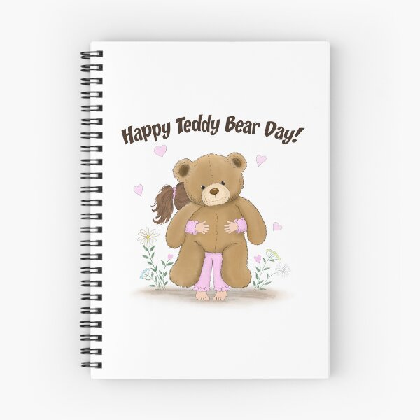Item preview, Happy Teddy Bear Day Little Girl Hugging Bear designed and sold by daphsam.
