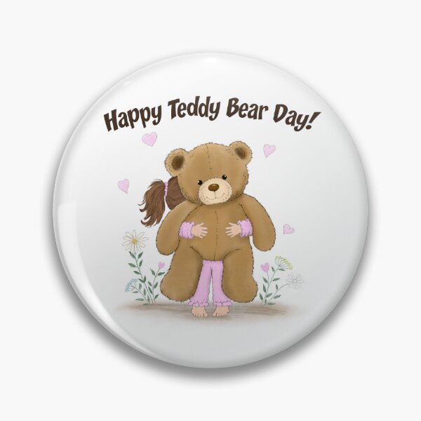 Item preview, Happy Teddy Bear Day Little Girl Hugging Bear designed and sold by daphsam.