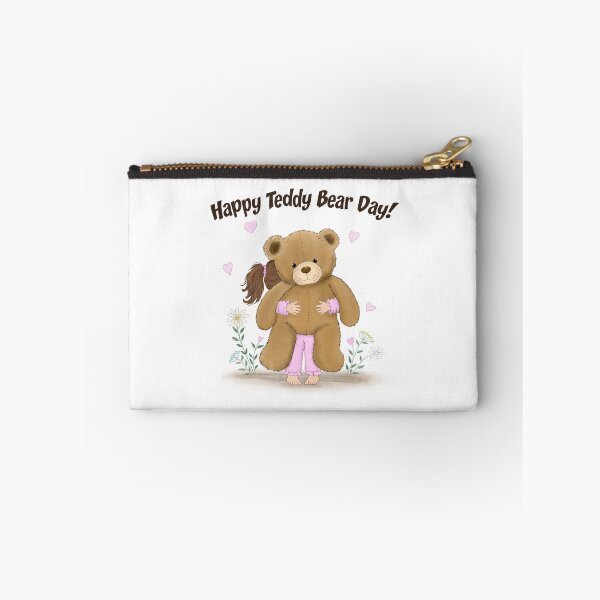 Item preview, Happy Teddy Bear Day Little Girl Hugging Bear designed and sold by daphsam.